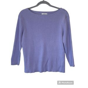 Yarnworks Sweater Women’s Large Purple 100% Cotton